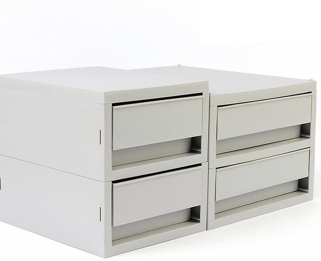 Oce 데스크 정리함 서류 보관함 불투명 미니 서랍장-2단 소형 파일 수납함 사무용지 서류장 정리함 장식장