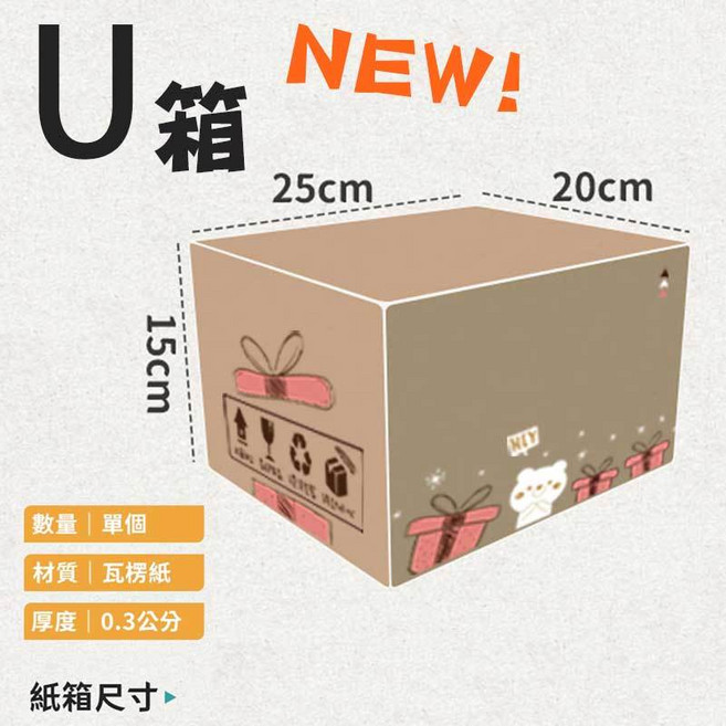 彩繪紙箱 寄件專用規格 三層瓦楞紙箱 超商紙箱, 1個, [彩繪]25#U號單個 [超商最多40]