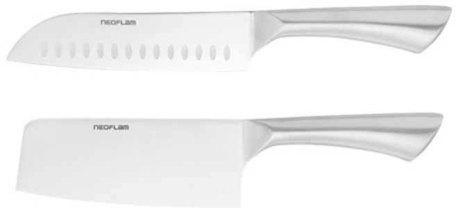 네오플램 풀 스테인레스칼 1+1세트 과도.산도쿠.쉐프.중식도 - 일체형올스텐식칼 이유식.정육고기.과일 셰프나이프추천 칼, 7산도쿠+6.5중식도, 1세트