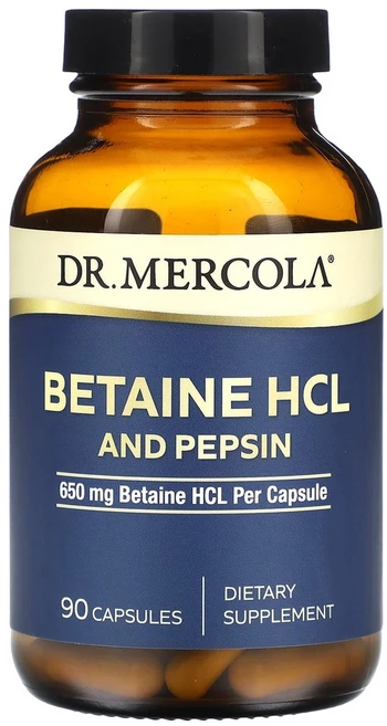 닥터머콜라 Betaine HCL 펩신 650mg 90 캡슐, Dr. Mercola 베타인 HCL 및 펩신 650 m, 1개, 90정 - 쿠팡