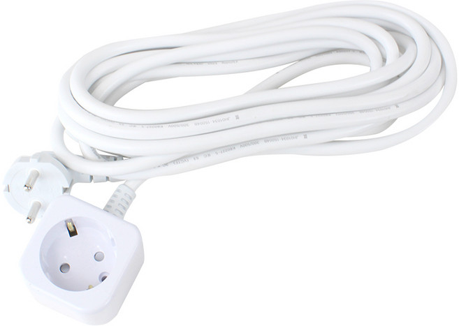 코텍 전기연장선 두꺼운고급16A 사각1구 길이5M, 1개, 5m