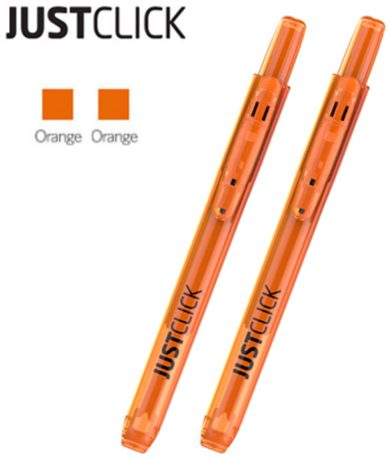 모리스 저스트클릭 형광펜S 노크식 형광펜, 1개, 주황+주황