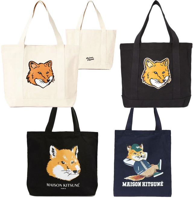메종키츠네 폭스 헤드 토트백 남여공용 캔버스 에코백 3종