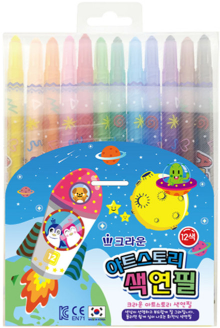 크라운 아트스토리 색연필 12색 TP-1200, 단품