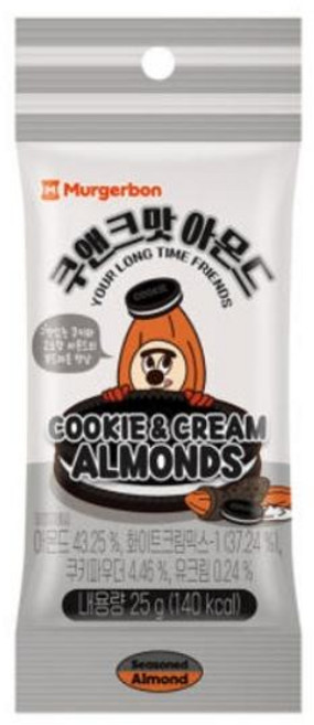 머거본 쿠앤크맛아몬드 (NEW밍글링), 25g, 24개