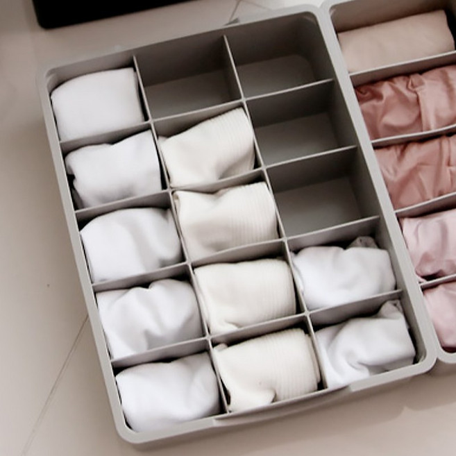 국산 15칸 정리함 양말속옷보관함 3컬러, 15칸 정리함 / 화이트(White), 1개