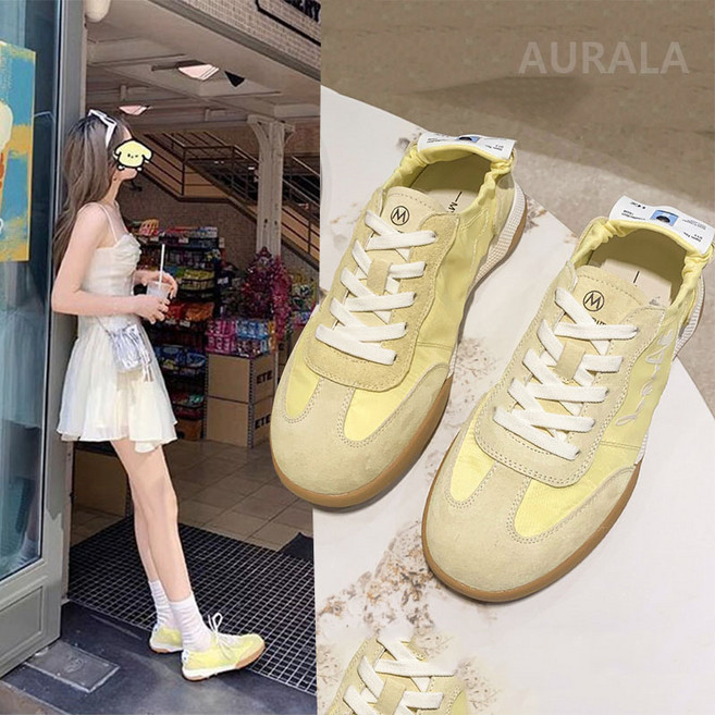 AURALA 여성 발편한 컬러 운동화 여자 스니커즈 슬립온 워킹화