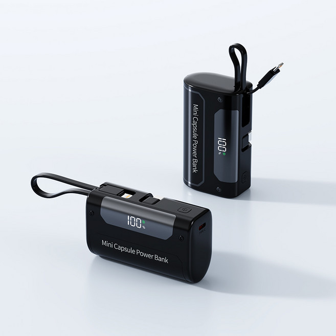 RYZO 대용량 도킹형보조배터리 20000mAh 항공사 규격 준수 22.5W 고속 충전 LED 디스플레이, 블랙