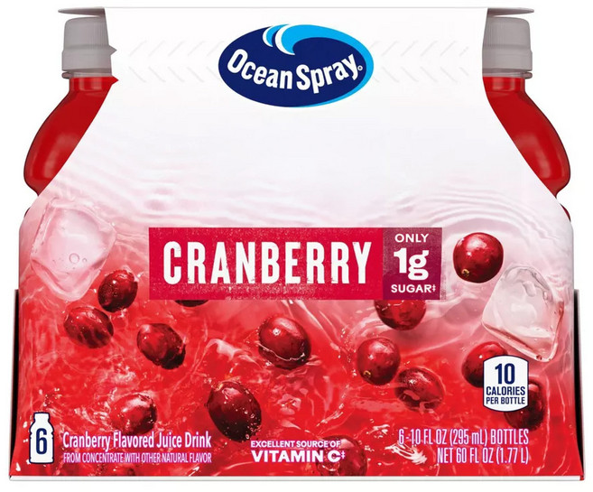 Ocean Spray 優鮮沛 10卡路里蔓越莓果汁, 6瓶, 295ml