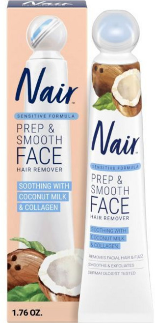 여성용 NAIR 각질 제거 페이셜 제모 크림 - 민감한 스킨케어를 위한 콜라겐이 함유된 매끄러운 피부 솔루션, Hair Removal Agent, 1개