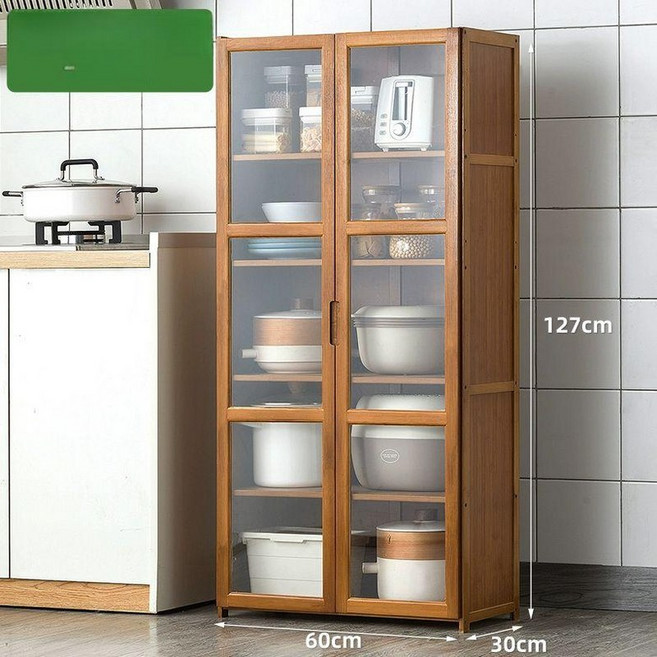 일본식 홈카페 수납장 주방 찬장 캐비닛 원목 부엌 그릇장 장식장 카페장 홈카페수납장 틈새, 60cm 5단 이중문