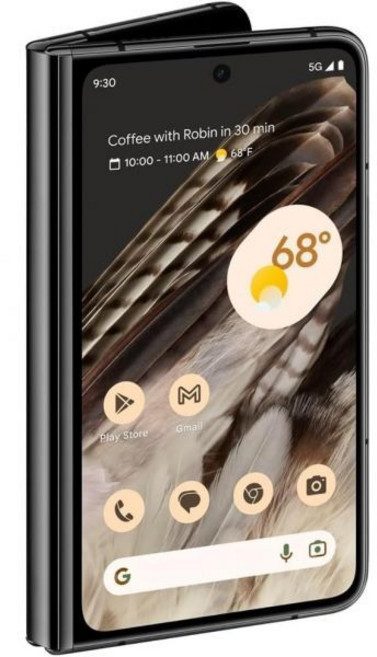 Google Pixel Fold 망원 렌즈와 초광각 렌즈가 탑재된 잠금 해제된 안드로이드 5G 스마트폰 접이식 디스플레이 24시간 배터리 흑요석 256GB재생품, 256 GB