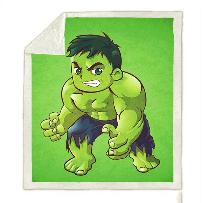 슈퍼 히어로 어벤져스 프린트 헐크 담요 소파 이불 커버 여행용 침구 플리스, A. One Layer 70x100cm, 2. ZZ-4, 1개