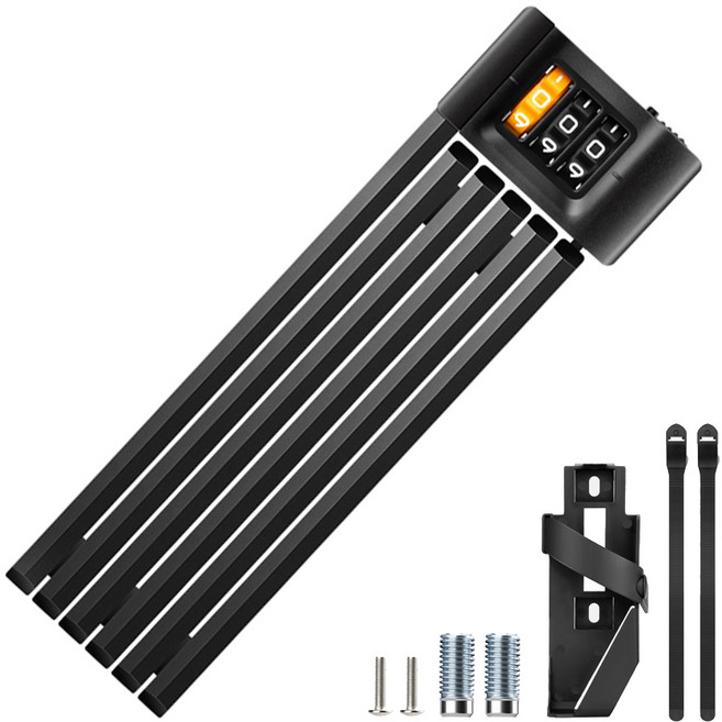 시그니처베이지 자전거 킥보드 자물쇠 번호키 관절락 도난방지 YPZ123, 1개, 블랙