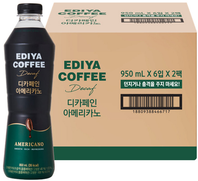 이디야 디카페인 아메리카노, 12개, 950ml