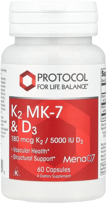 Protocol for Life Balance K2 MK-7 D3 베지캡슐 60정, 2개 - 쿠팡