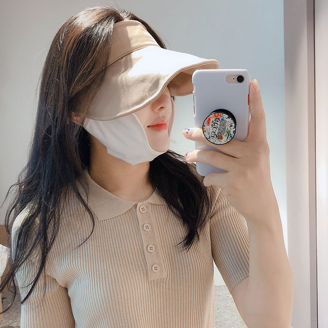 투솜 여성골프마스크 여름골프마스크 자외선차단마스크 UV 자외선차단 기능성 골프 펄 볼마스크 여름 피부보호 골프마스크 라운딩 용품 필수품, 1개, 화이트