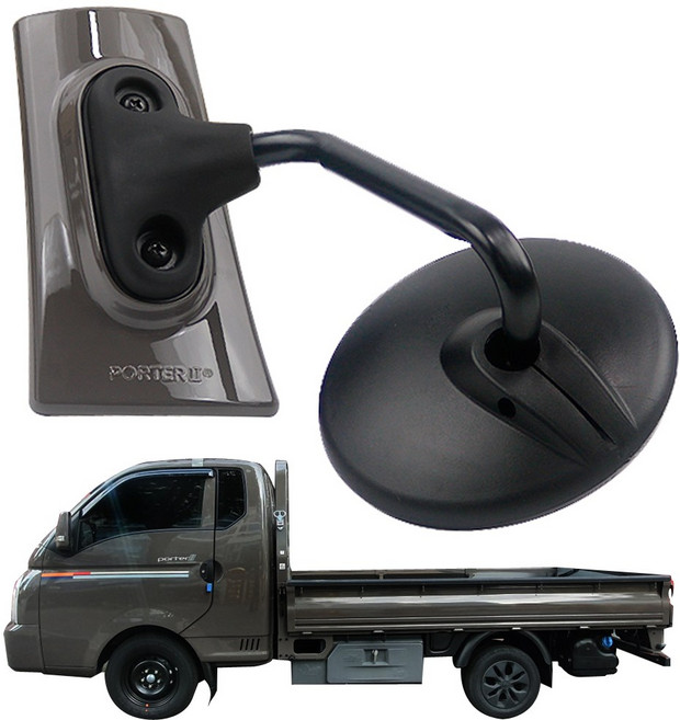 부착식 1way 1톤 화물차 보조미러, 1way 슬레이트브라운, 1개, 포터2