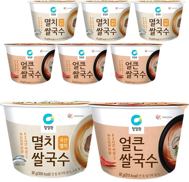 청정원 쌀국수 멸치 4개+ 얼큰 4개, 1개, 92g