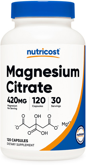 뉴트리코스트 구연산 유기산 마그네슘 시트레이트 MagnesiumCitrate 120캡슐, 120개, 1개, 120정