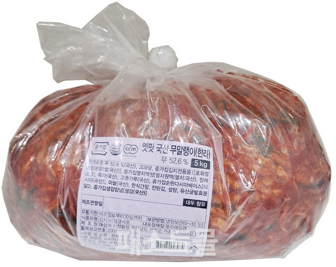 종가 옛맛 국산 무말랭이 한라, 5kg, 1개