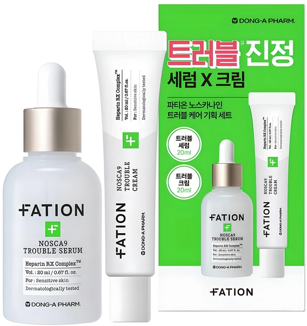 파티온 노스카나인 트러블 케어 세럼 20ml + 크림20ml 기획 세트, 1세트 - 쿠팡