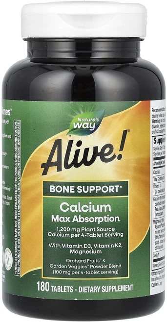 Nature's Way Alive! 칼슘 최대 흡수 180정, NaturesWayAlive칼슘최대흡수180정, 1개 - 쿠팡