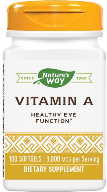Nature's Way 然萃維 維他命A 10000 IU軟膠囊, 100顆, 1罐