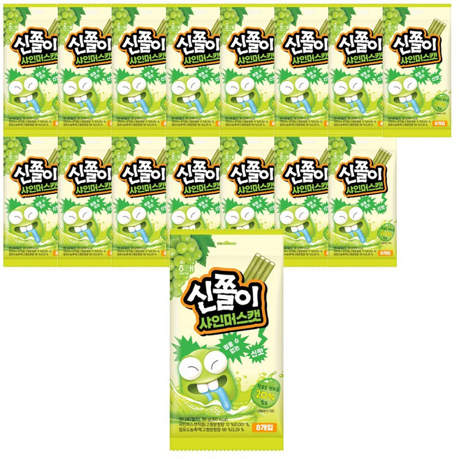 해태제과 신쫄이 샤인머스캣 젤리 8개입, 96g, 16개