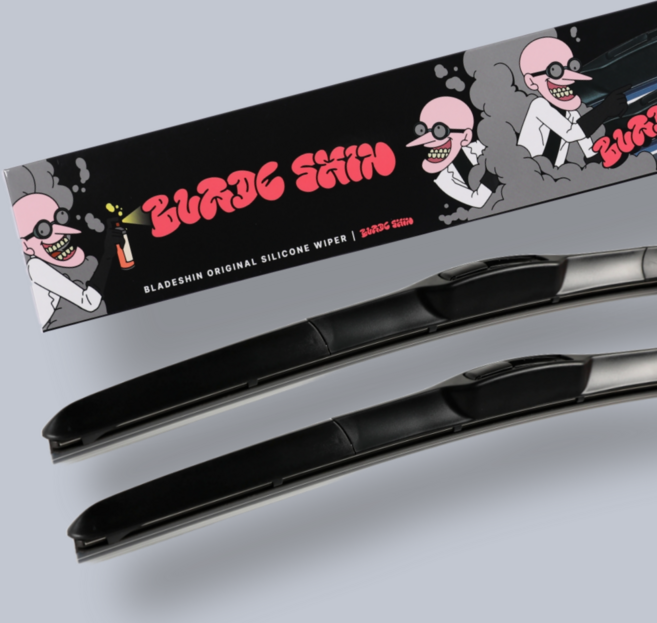 블레이드신 하이브리드 발수코팅 실리콘 와이퍼 운전석 + 조수석 1세트, 650mm, 450mm, 상세페이지 하단 사이즈표 참조