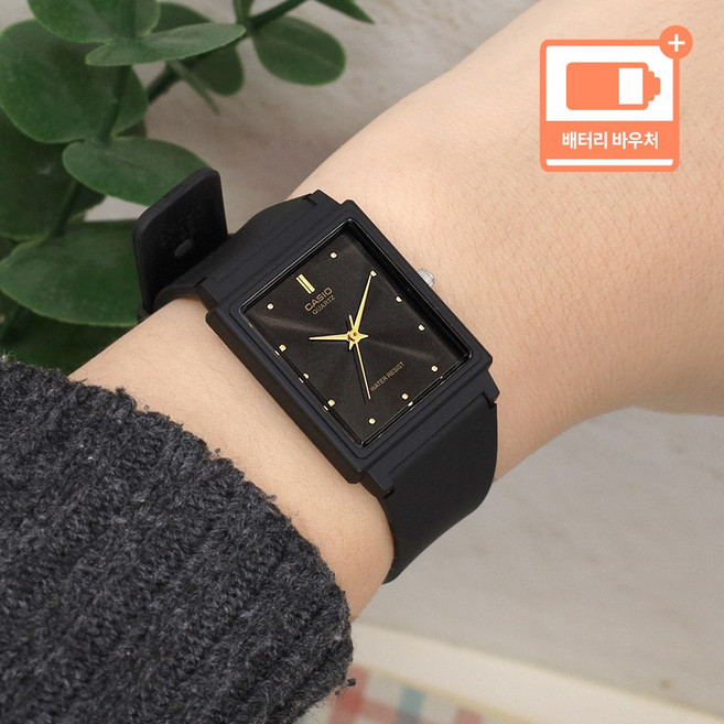 카시오 공용 수능 학생 시험 캐쥬얼 아날로그 가벼운 손목 시계 + 배터리 바우처