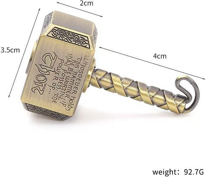 雷神之錘 EDC 指尖陀螺 全金屬 復古, 1個, 雷神之錘-古銅色【配收納包】