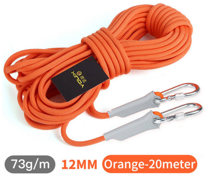 Xinda 두꺼운 10 12mm 라이프 로프 클라이밍 로프 플로팅 락 등산 야외 생존 화재 탈출 자동차 구조, [15] 12mm-Orange-20meter