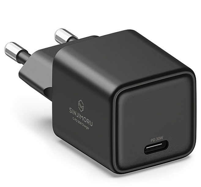 신지모루 O PD GaN 30W PPS 초고속 충전기, 블랙, 1개