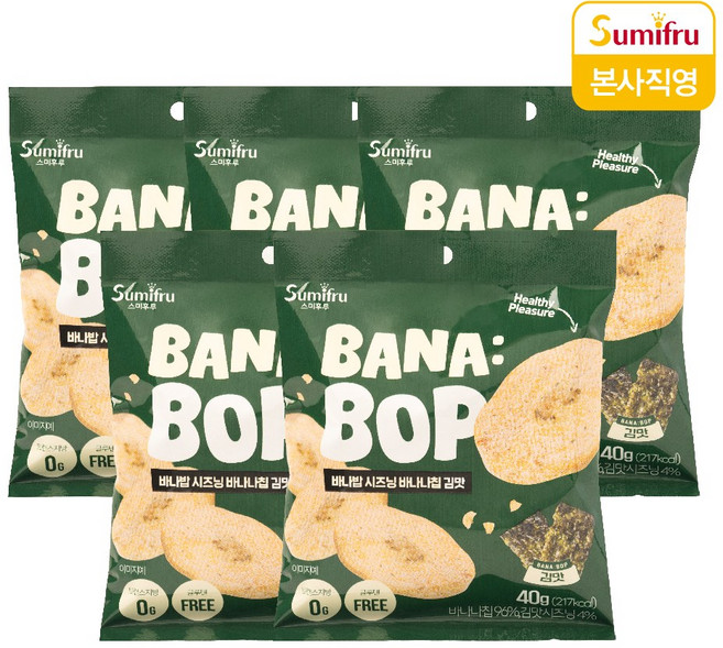 스미후루 바나밥 시즈닝 바나나칩 (김맛), 5개, 40g