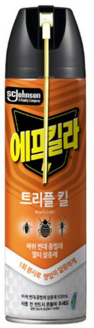 에프킬라맥스 트리플킬 바퀴벌레약 살충제 에어로졸 개미 좀벌레 빈대 퇴치제 500ml 1개
