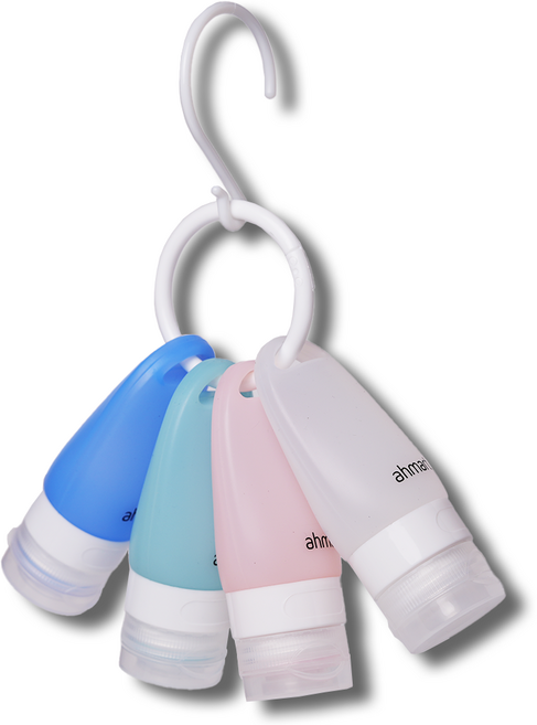 아마트 안전한 식품등급 고급 실리콘 고리공병, 아마트 고리공병, 40ml 4개 세트, 1개