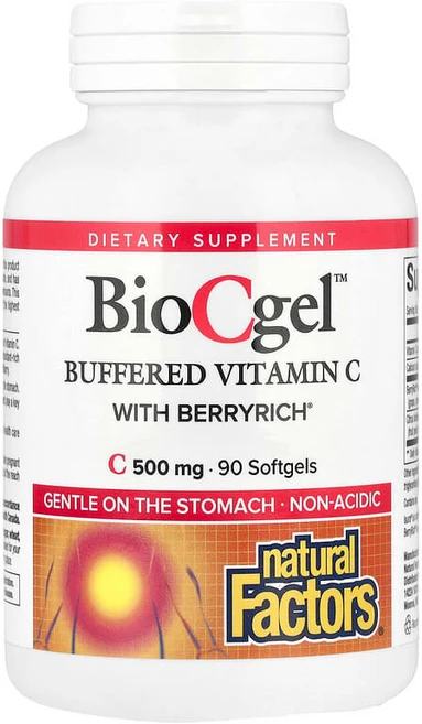 Natural Factors BioCgel™ BerryRich® 함유 완충형 비타민C 소프트젤 90정 Factors (내추럴 팩터스), 90정 1개, 1개 - 쿠팡