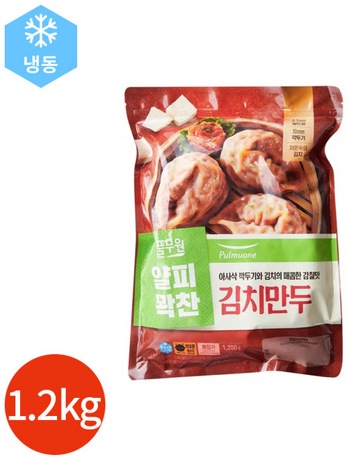 트레이더스 풀무원 얇은피 김치만두 1200G 냉동 아이스박스+아이스팩 무료, 1.2kg, 1개
