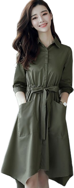 셀럽당 여름 트렌치코트 여 미디 빅사이즈 원피스 날씬해 보이는 봄가을 얇은 코트