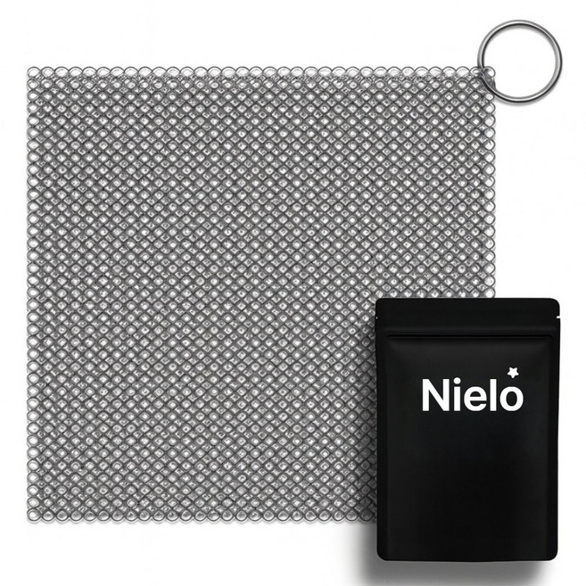 니엘로 316L 스텐링 수세미 탄냄비 철수세미 텀블러 세척 스테인리스 L316X, 1개, 12×10cm (작은사이즈)