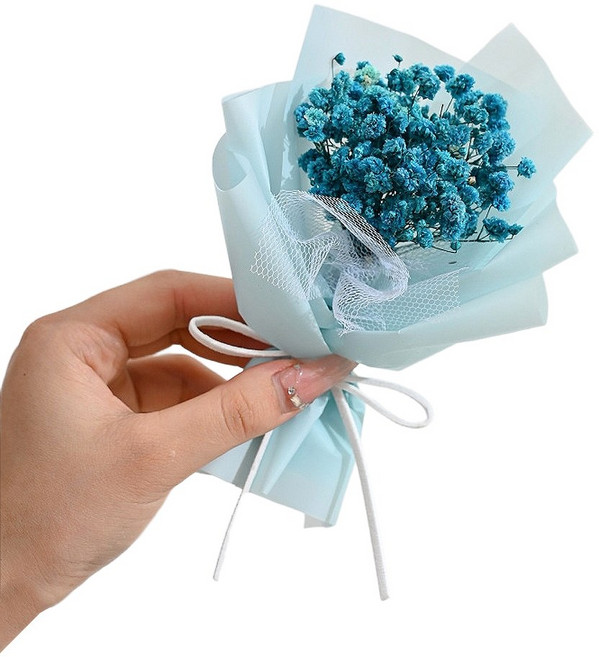 와일드 몬스터 납골당 봉안당 추모 성묘 미니 장식 꽃다발 부착식, 파스텔블루