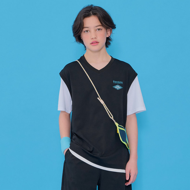 [오션스카이] 남아 쿨 브이넥 레이어드 반팔 티셔츠-ECJB5837E03