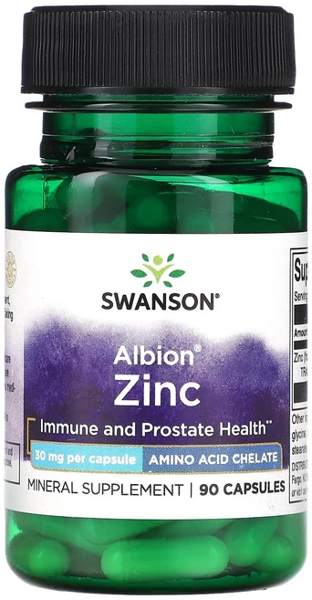 Swanson Albion 아연 30mg 캡슐 90정, 1개 - 쿠팡