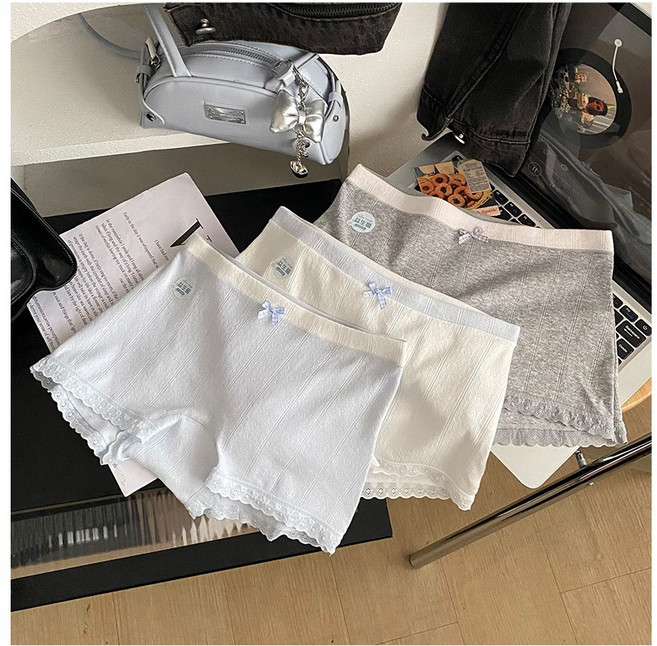 젬버트 여성 러블리 고탄력 순면 면스판 사각팬티 3장세트