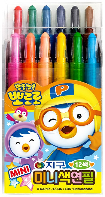 지구화학 뽀로로 미니색연필, 12색, 1개