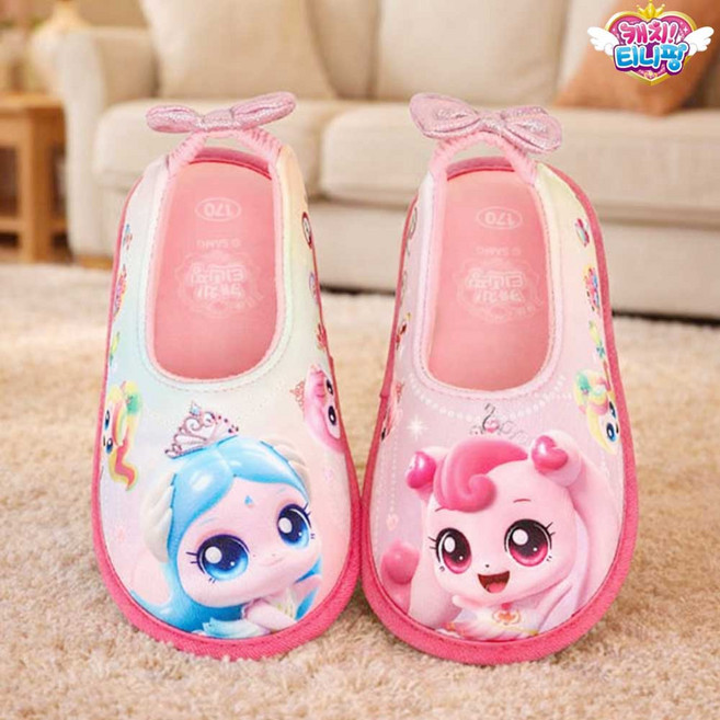 캐치 티니핑 KOREA 정품 반짝반짝 펄 유아 덧신 아기 실내화 여아 거실화 층간소음방지