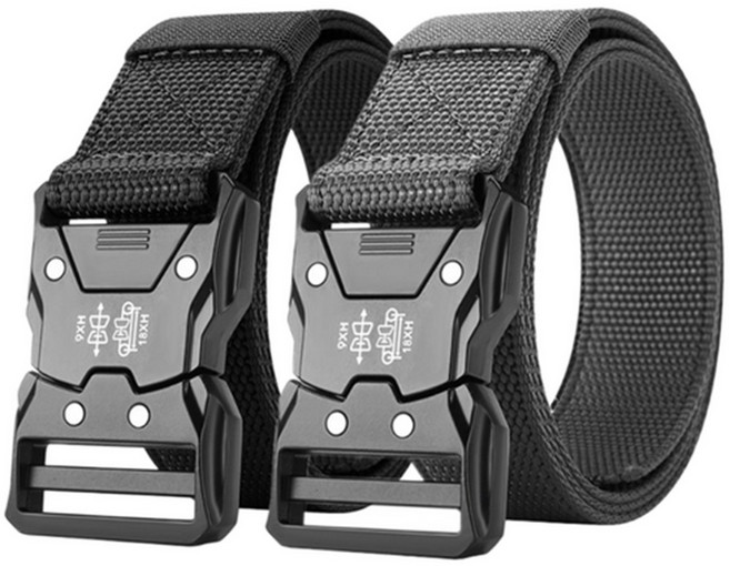 전술 벨트 나일론 알루미늄 합금 단추 빠른 건조 바지 벨트 야외 트레이닝 2개