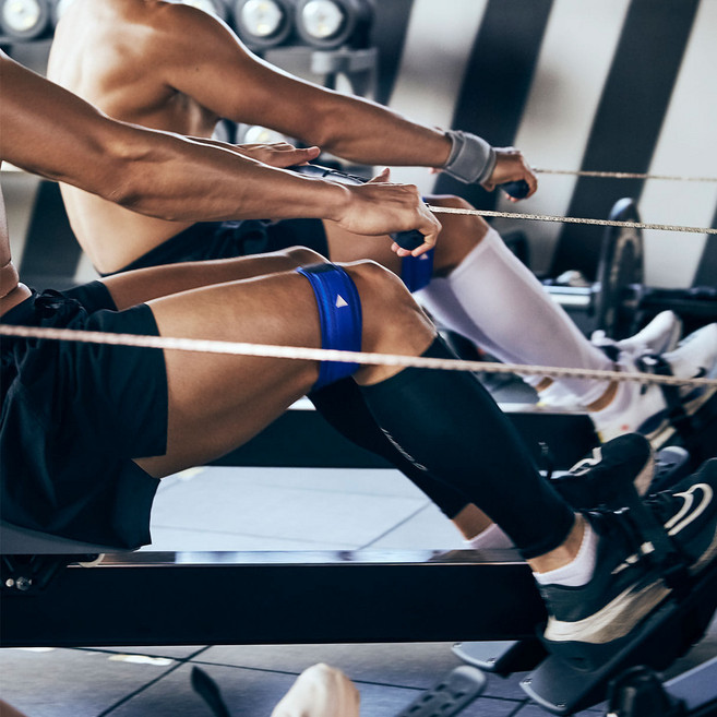 그리핏 장경인대 허벅지 압박 보호대 ITBS 햄스트링 트레일 러닝 사이클 보호 밴드, 블루, 1개