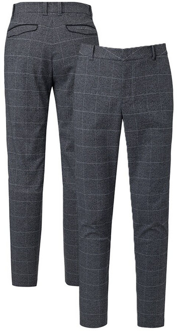 힐크릭 남성골프웨어 가을바지 헨리일자핏체크팬츠